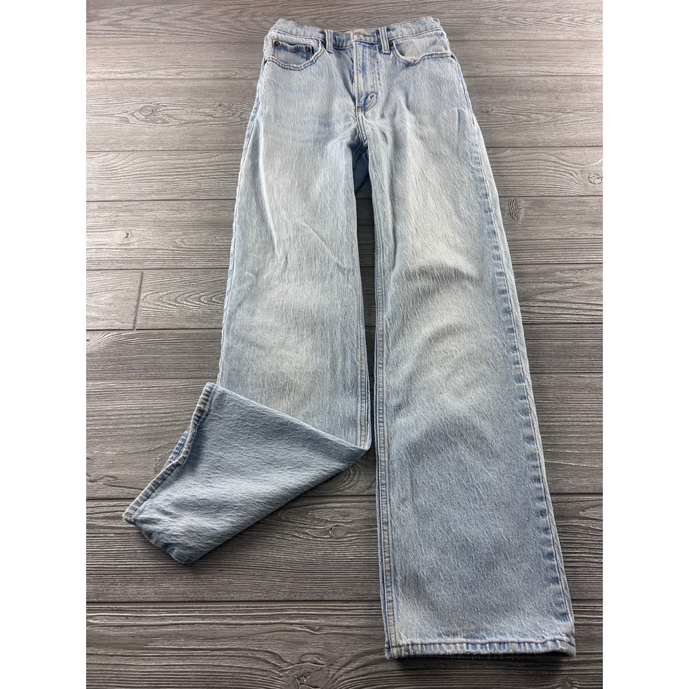 Abercrombie & Fitch 90s Relaxed Jean High Rise Light Wash Blue Denim Size 25 0R